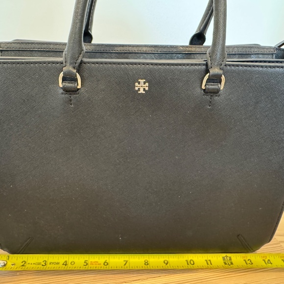 Tory Burch Black Leather Tote/Laptop Bag - Picture 12 of 14